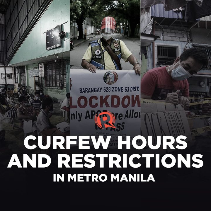 LIST: Curfew hours, restrictions in Metro Manila due to COVID-19