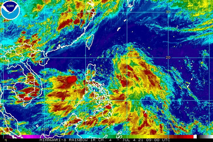 Tropical Depression Emong slightly intensifies over Philippine Sea