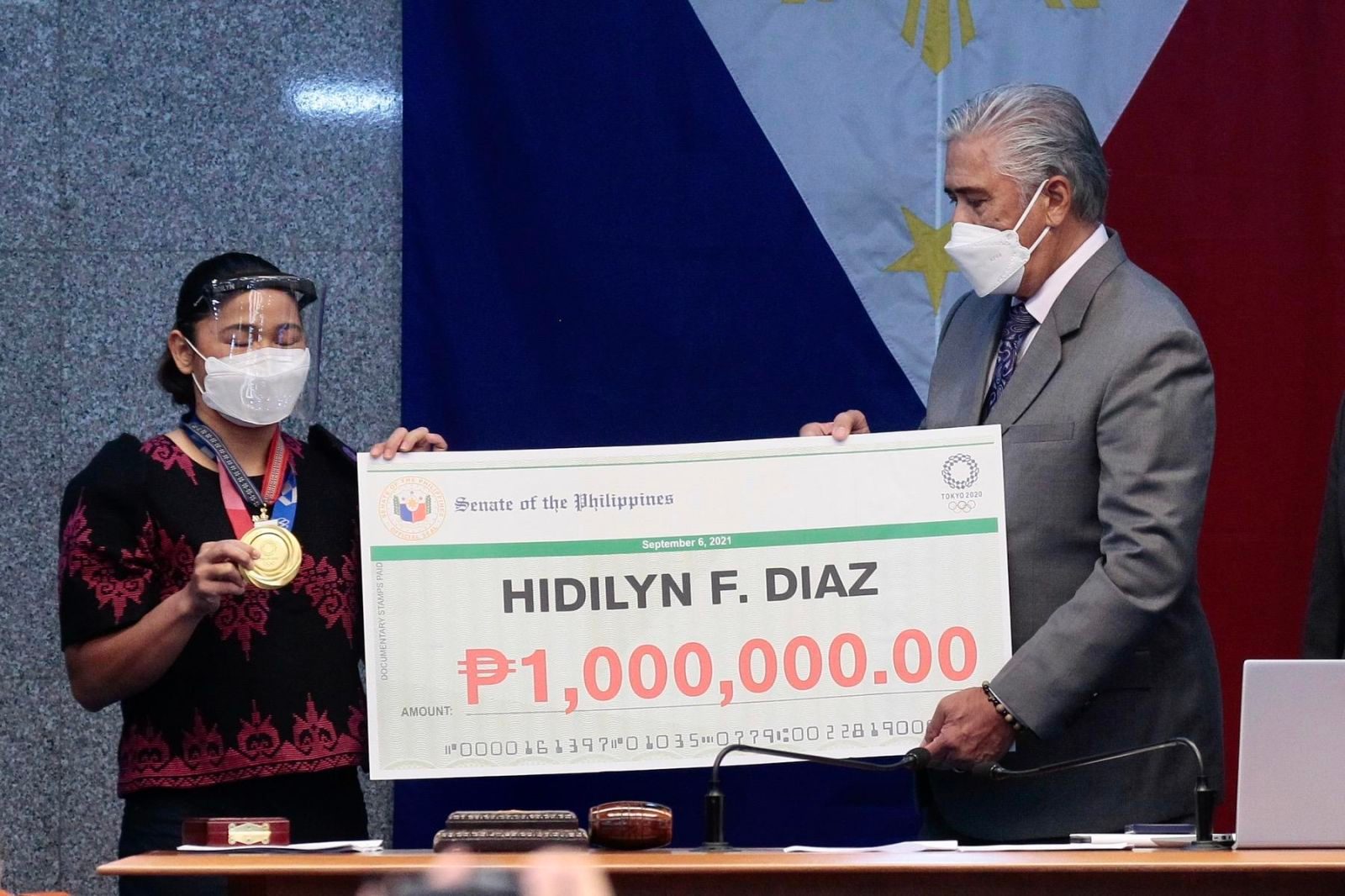 Filipino Olympic medalists receive Senate Medal of Excellence, cash bonuses