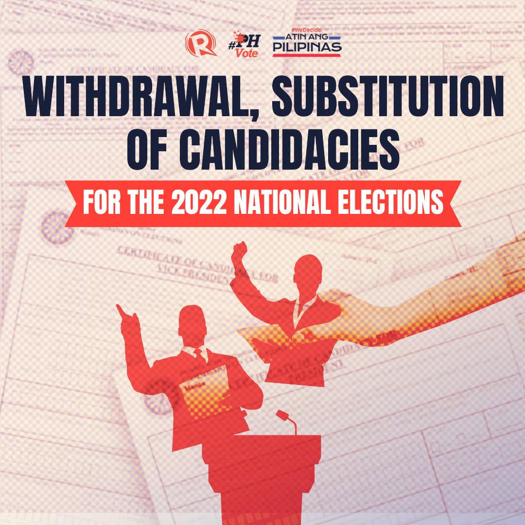 HIGHLIGHTS: Candidate substitution, withdrawal for 2022 PH elections