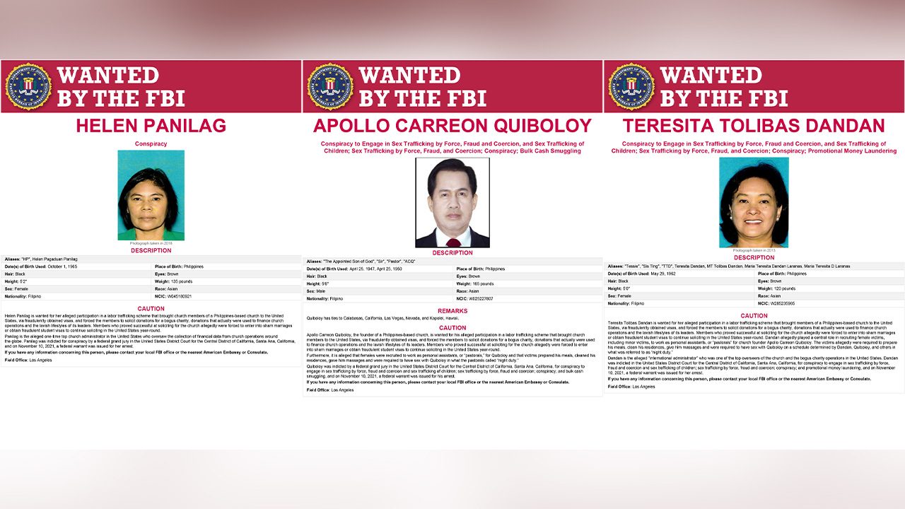 Quiboloy 2 Associates On Fbis Most Wanted List 9723