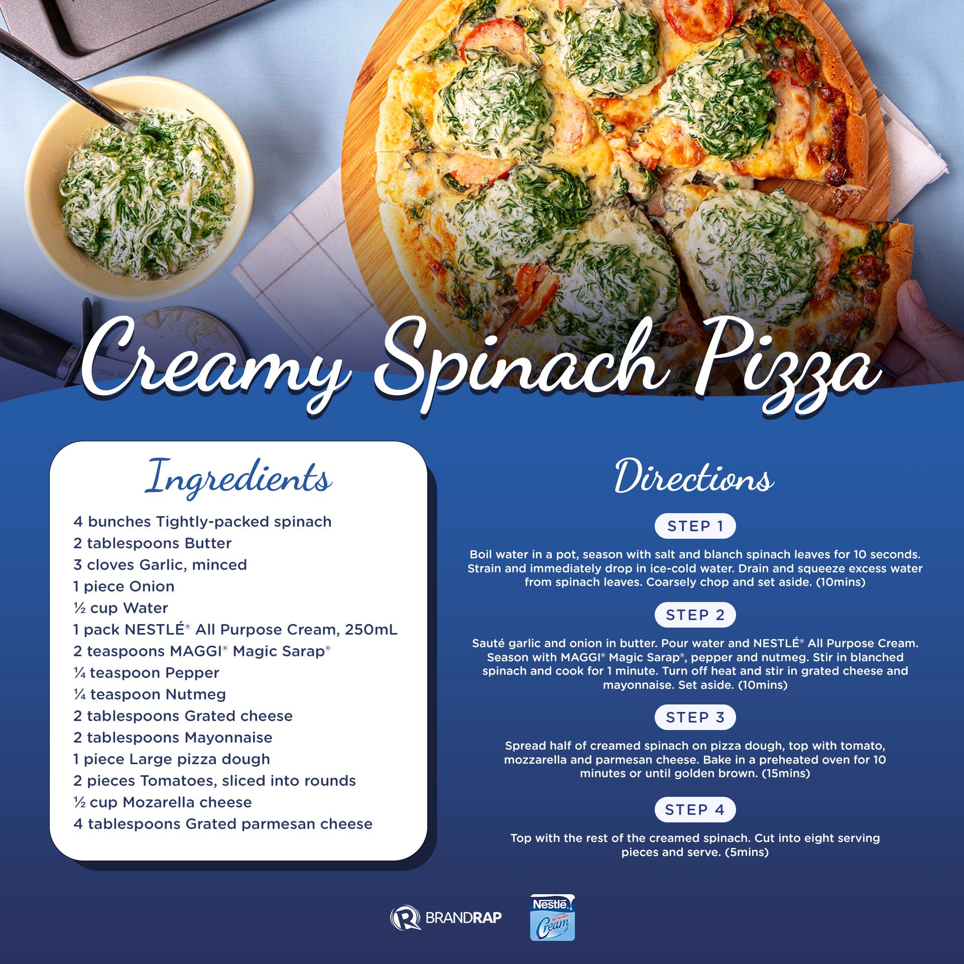 Creamy Spinach Pizza, Recipes