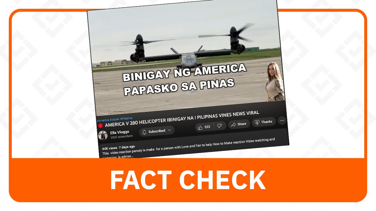 FACT CHECK: Nope, the US didn’t give Bell V-280 Valor aircraft as ‘pamasko’ to PH
