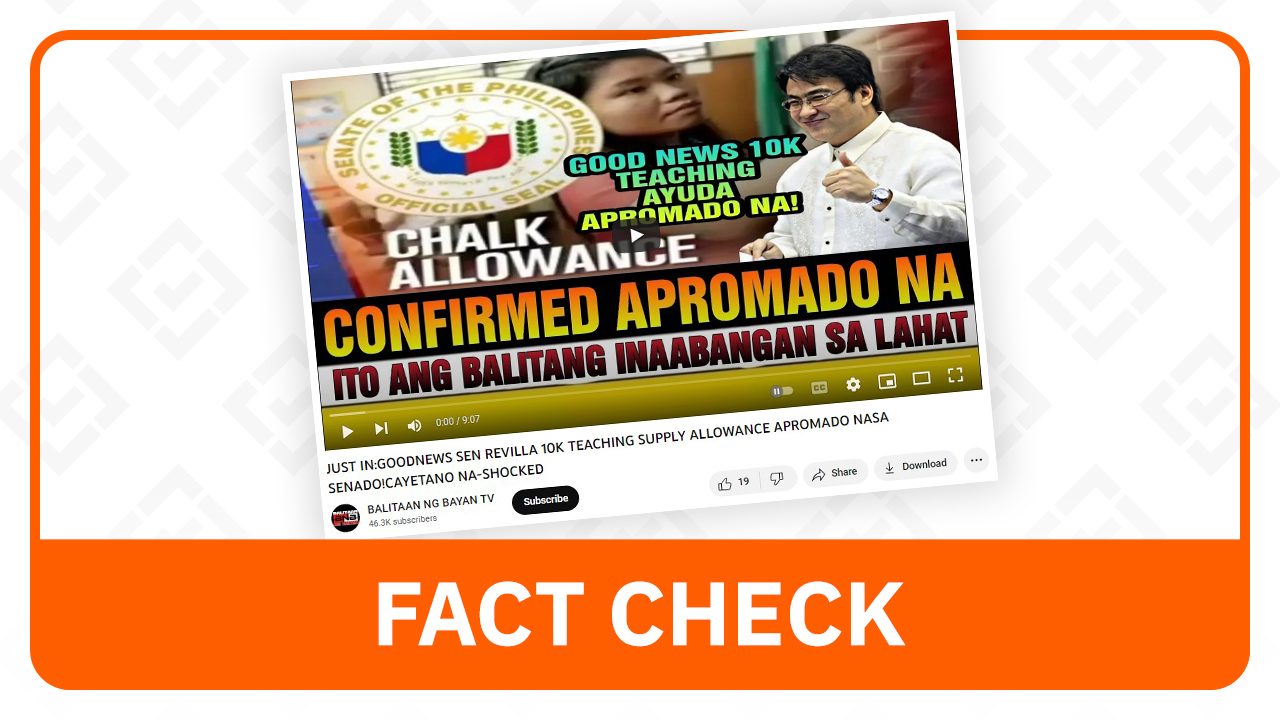 FACT CHECK: P10,000 teaching allowance bill not yet passed into law