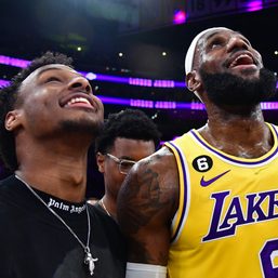 Bronny and LeBron James team up in historic first for NBA