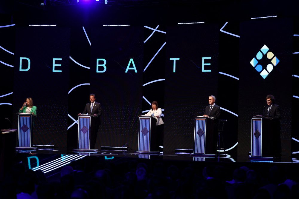 Argentina presidential candidates trade barbs in first debate