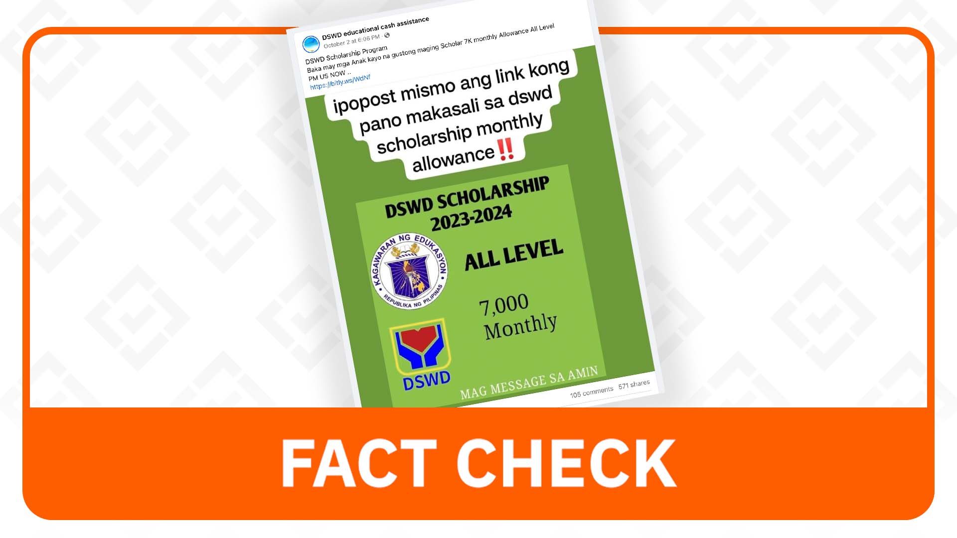 FACT CHECK: DSWD does not have monthly allowance program for students