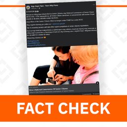 FACT CHECK: Message promising P1,000 monthly pension for all seniors not from NCSC