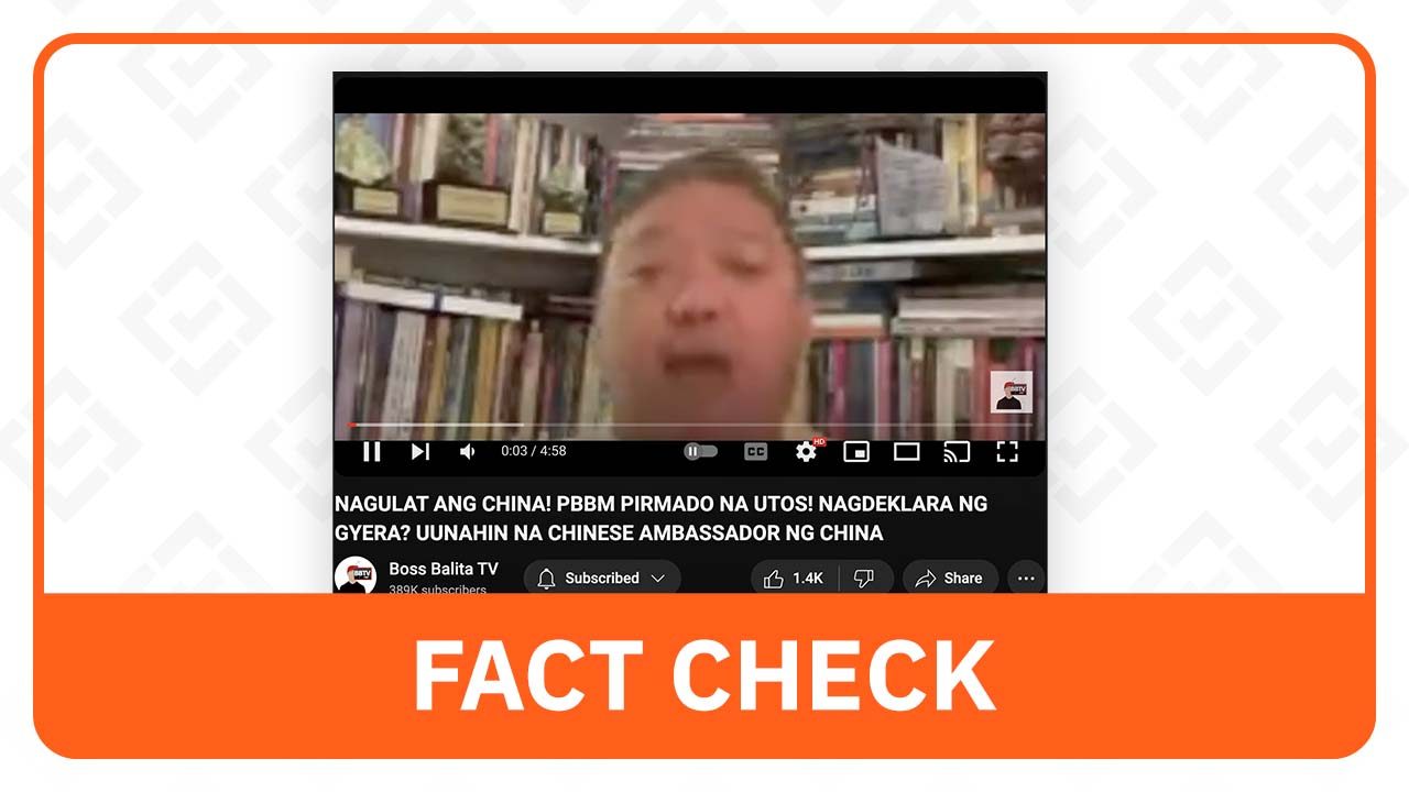 FACT CHECK: Marcos’ EO 57 not a declaration of war on China