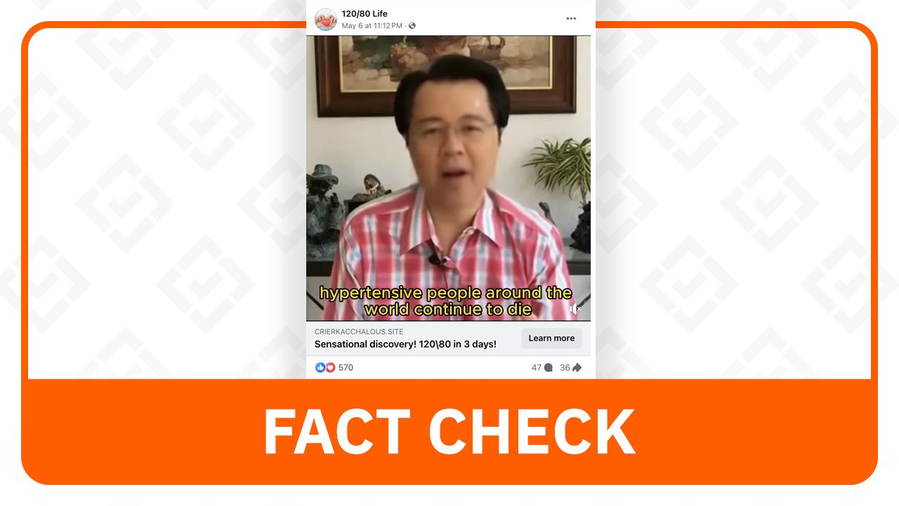 FACT CHECK: Doc Willie Ong’s hypertension video ad is AI-manipulated