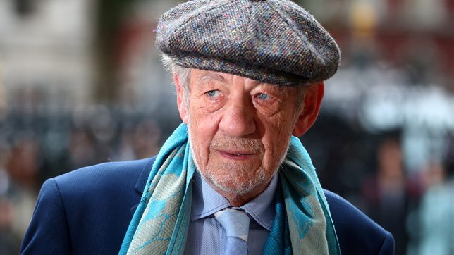 British actor Ian McKellen recovering after falling off London stage