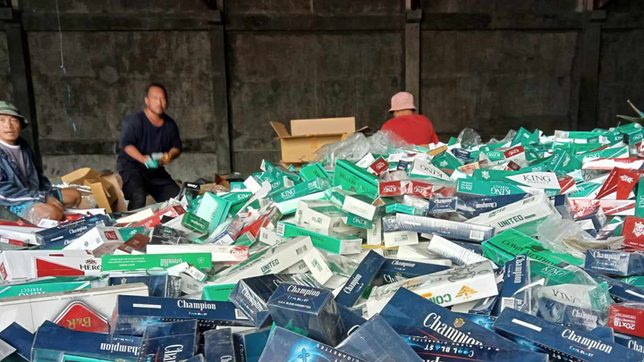 Customs bureau destroys P595M worth of smuggled cigarettes in Zamboanga