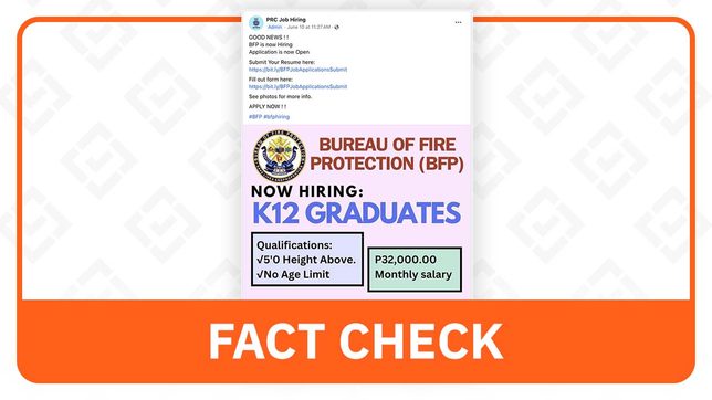 FACT CHECK: Facebook post contains fake link for BFP job application