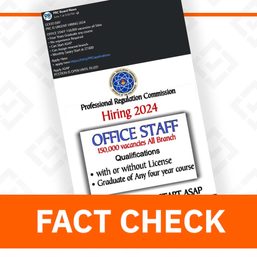 FACT CHECK: Application link to PRC job vacancies posted by fake page