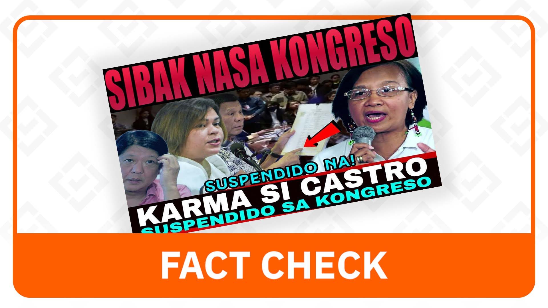 FACT CHECK: Castro not suspended from House of Representatives
