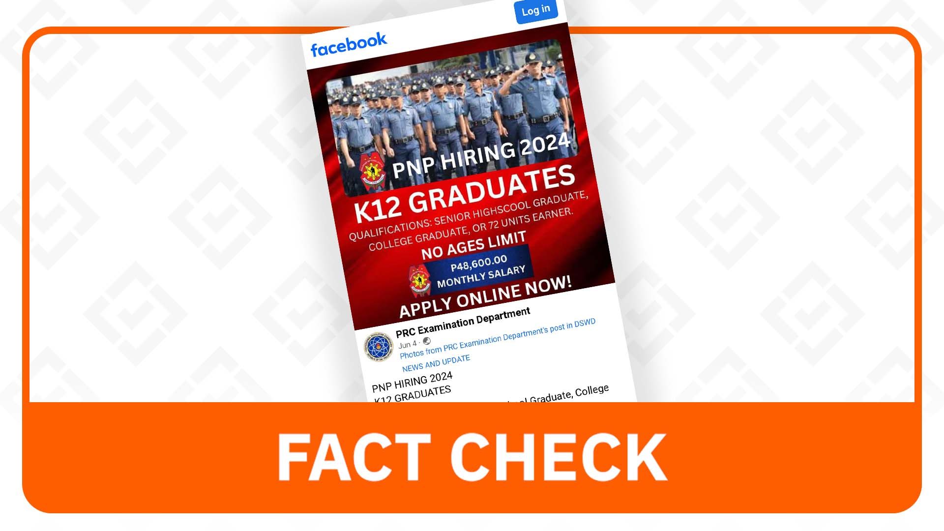 FACT CHECK: Posts on PNP job openings for K to 12 graduates are fake