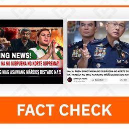 FACT CHECK: No Supreme Court subpoena issued to Marcos