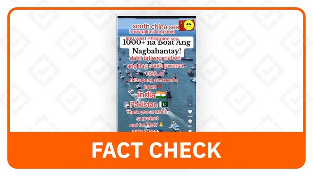 FACT CHECK: India, Pakistan, US, Japan have not sent 1,000 ships to PH