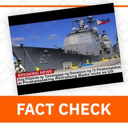 FACT CHECK: No retired warships donated by US to PH