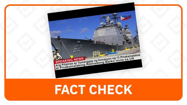 FACT CHECK: No retired warships donated by US to PH