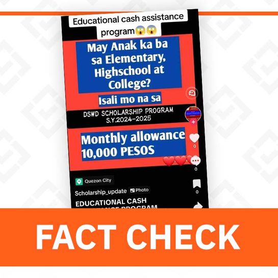 FACT CHECK: ‘DSWD cash aid for students’ video uses spliced news clip 