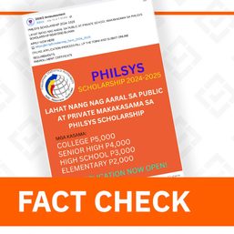 FACT CHECK: Link for 2024 PhilSys scholarship program posted by fake page