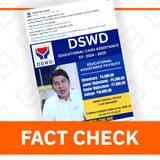 FACT CHECK: Post on DSWD educational cash aid is fake
