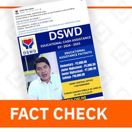 FACT CHECK: Post on DSWD educational cash aid is fake