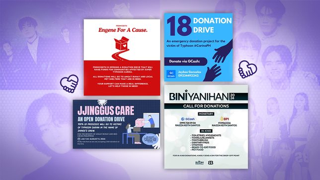 LIST: Fandom-led donation drives for residents affected by Typhoon Carina and southwest monsoon