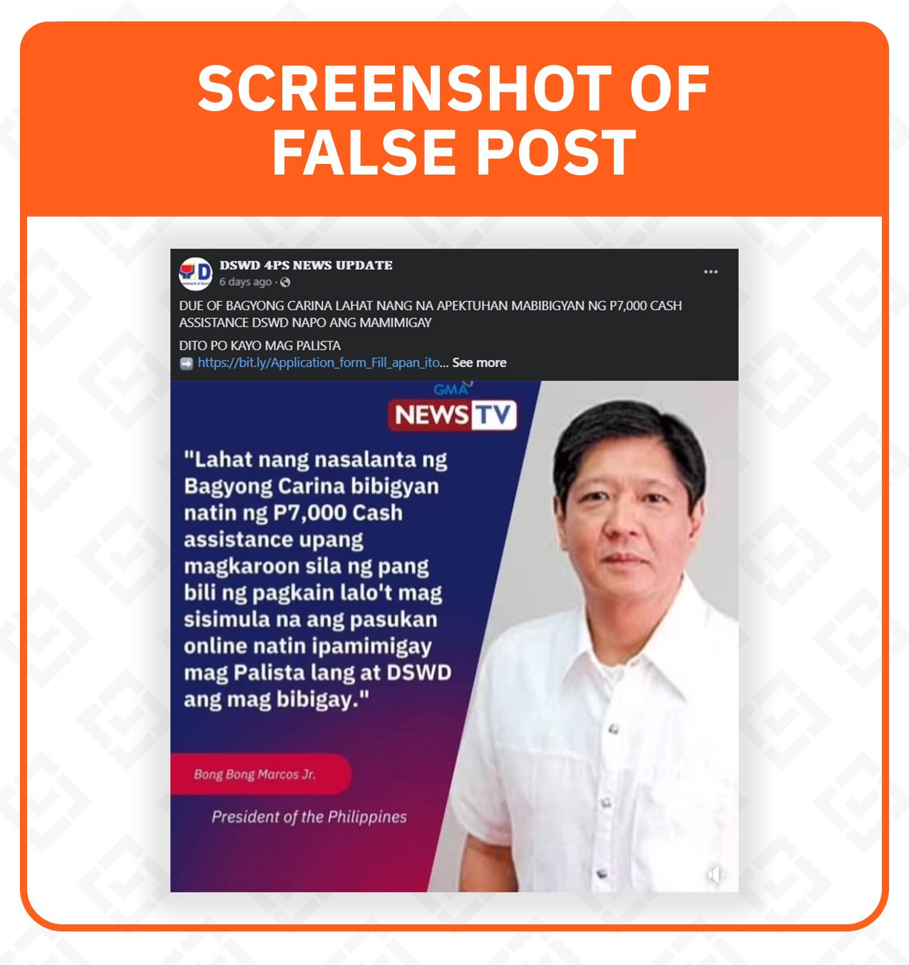 FACT CHECK: Fake page posts link to supposed DSWD cash aid for typhoon victims