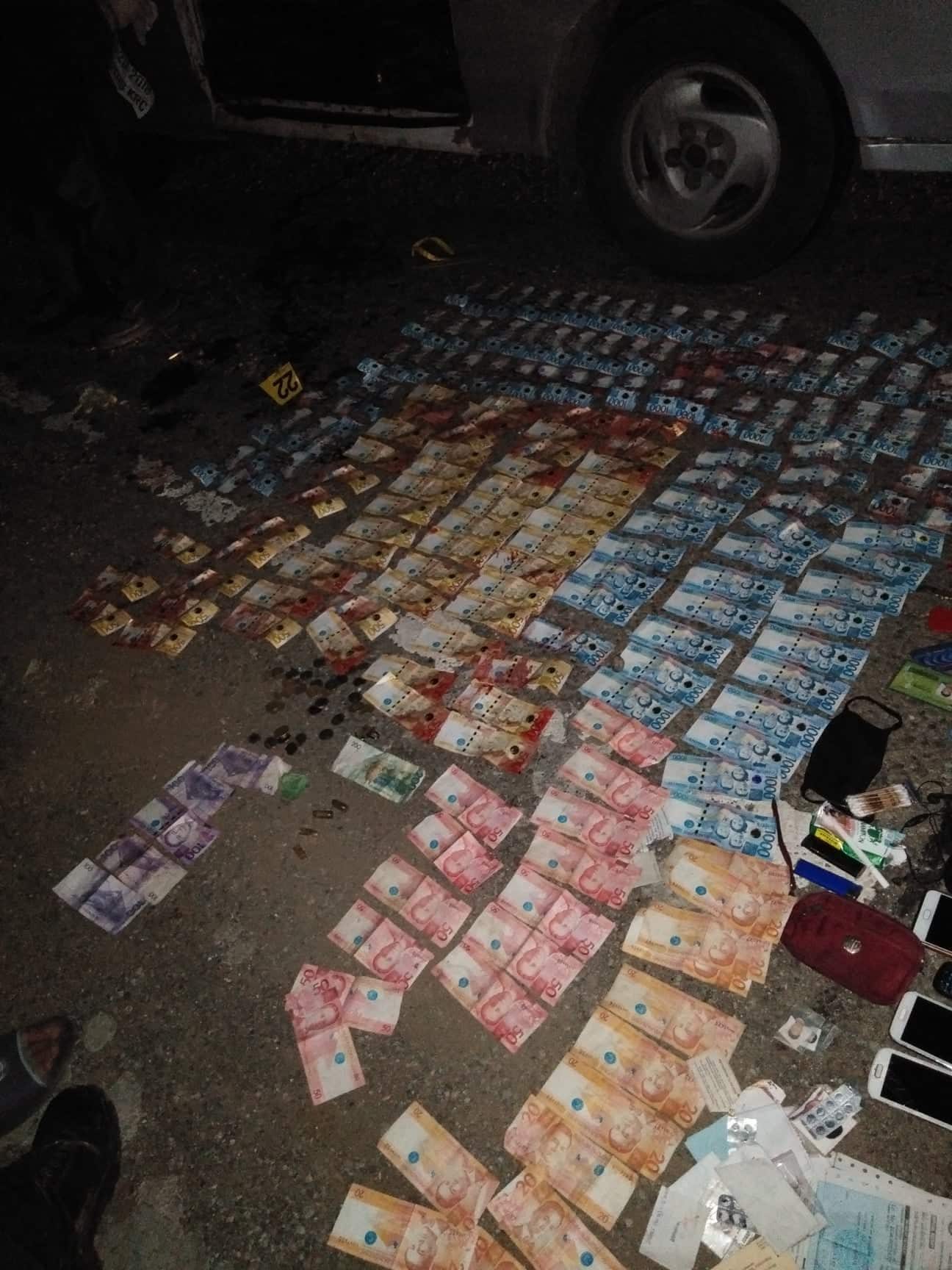 EVIDENCE. Police say they recovered cash amounting to P140,000 from the suspects. Photo courtesy of PNP    