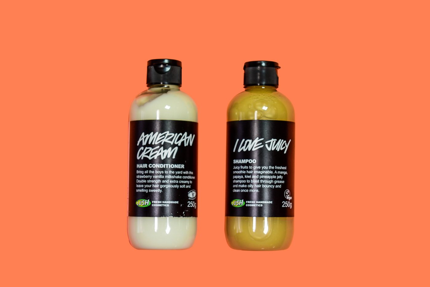  American Cream conditioner (P475 for 100g) and I Love Juicy shampoo (P445 for 100g) from Lush. Photo by Alecs Ongcal/Rappler