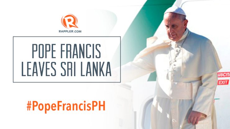 #PopeFrancisPH: Holy Father leaves Sri Lanka