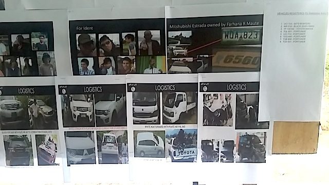 LOGISTICS. Photos of Maute Group members and their vehicles are displayed at checkpoints. Rappler photo 