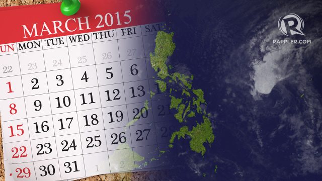 Seberapa sering badai pada bulan Maret di Filipina?