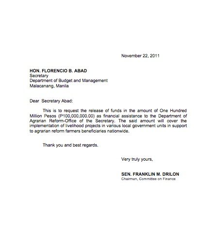 WORD FILE. Luy's files included a draft, unsigned letter without a letterhead with the name of then Senate finance committee chairman Franklin Drilon. Screenshot from Luy's files.
