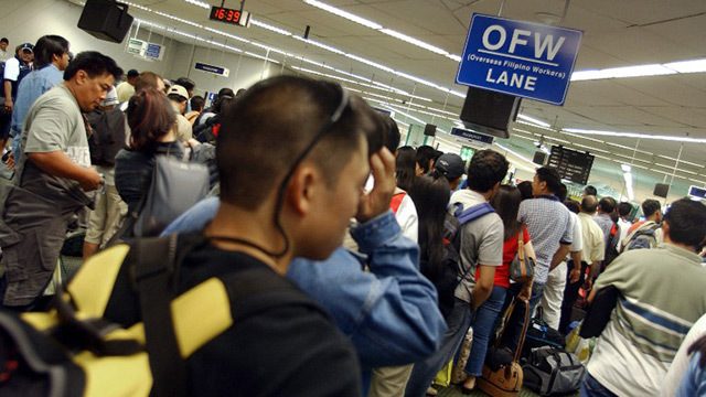 BILL FOR OFWS. A bill filed in the 17th Congress seeks to lessen red tape for OFWs. File photo by Rappler 