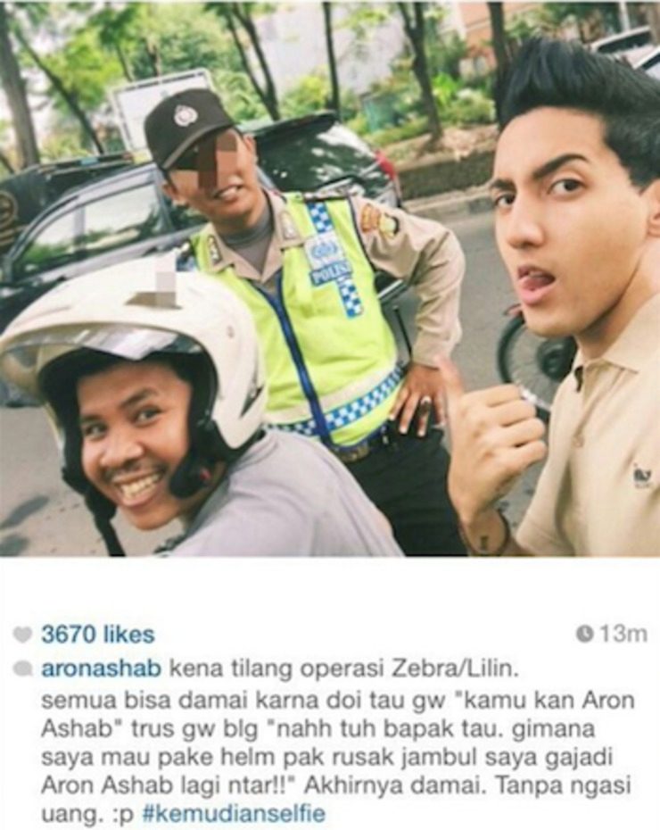 Selebriti Instagram Aron Ashab dikritik karena menyuap polisi