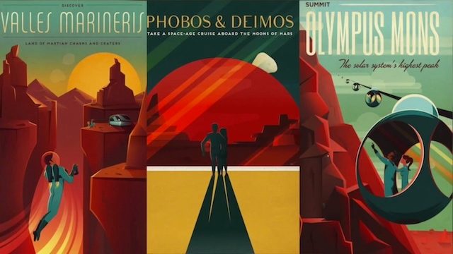 SpaceX travel posters and pad abort test video