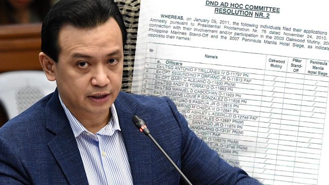 DOCUMENTS: DND confirms Trillanes applied for amnesty
