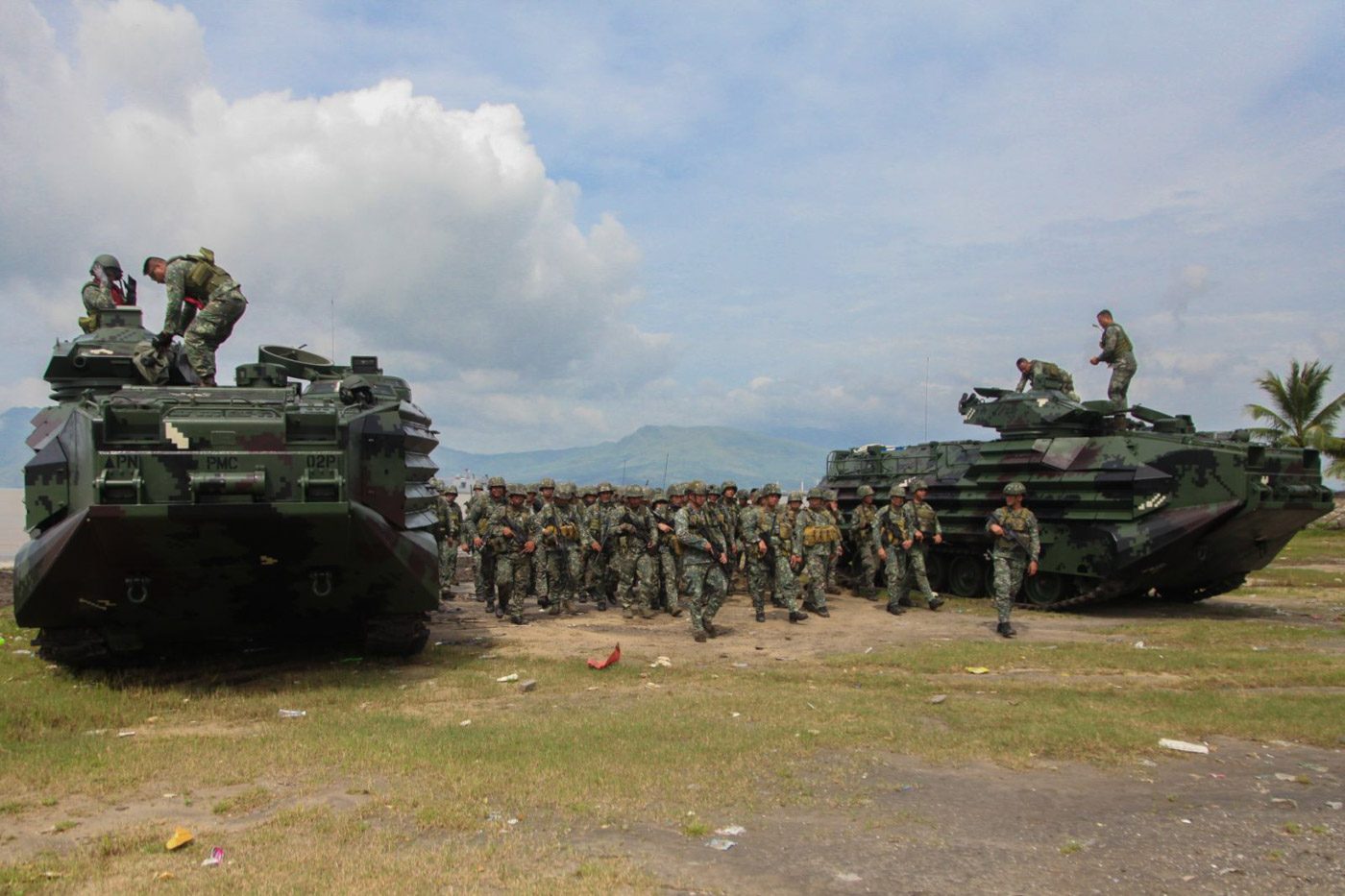 SEA TO LAND. The Armed Forces of the Philippines (AFP) says amphibious assaults are essential to militaries of coastal states like the Philippines, and the addition of 8 brand new amphibious assault vehicles (AAV) to its naval fleet boosts this capability. Photo by Rox Cezar, AFP Public Affairs Office 