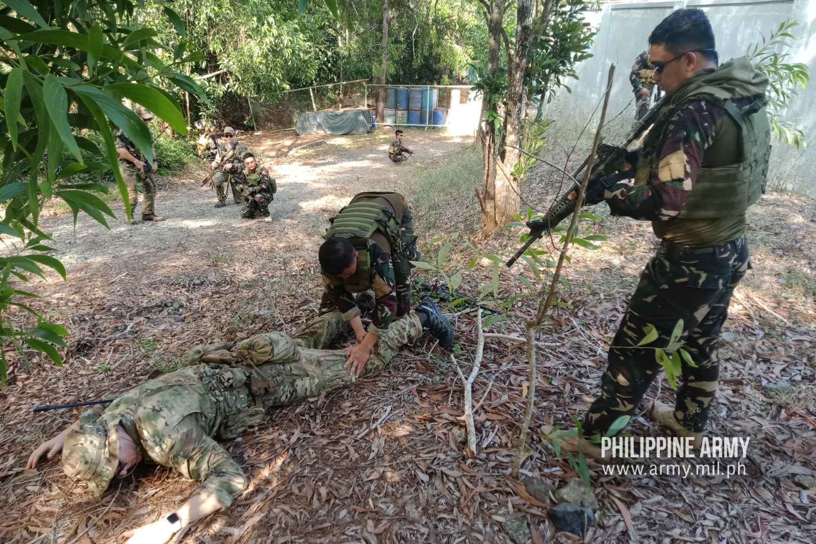 JOINT EXERCISE. Philippine and US soldiers hold counter-terrorism drills in Palawan as part of their Balance Piston 20-1 joint training from January 26 to February 23, 2020. Photo from the Philippine Army 
