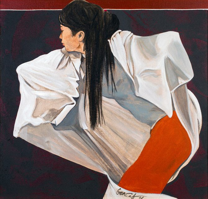 'Sayaw Sabel' oleh BenCab, akrilik di atas kanvas, 2008, di Museum Yuchengco.  Foto milik Museum Yuchengco 