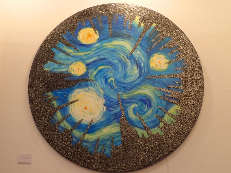 STARRY, STARRY NIGHT. Chito Borja created his own version of Van Gogh’s famous painting, with the grass here made from staple wires.