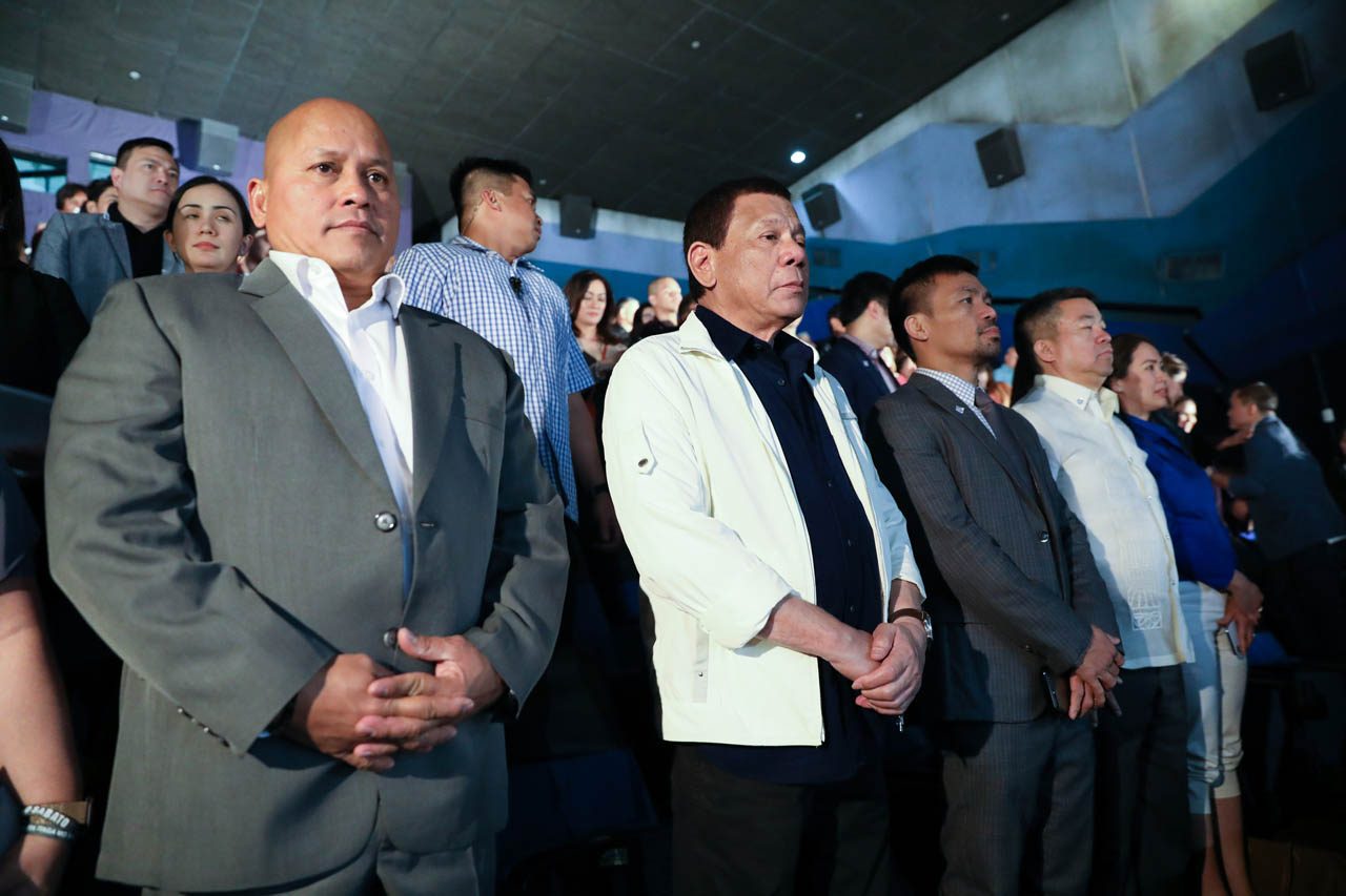 THE GODFATHER. President Rodrigo Duterte attends the premiere night of 'Bato The Movie: The General Ronald dela Rosa Story.' Malacañang photo 